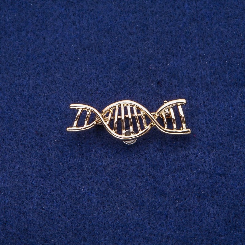 Spilla DNA a spirale dorata 13×40 mm