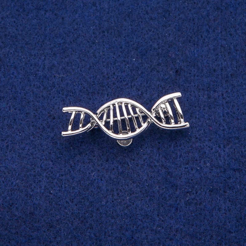 Spilla Spirale DNA 13×40 mm, metallo argentato