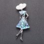 Spilla-ciondolo «Madama Haliotis» 8,4 × 3 cm