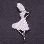 Pendente-kinesh «Signora Madreperla» colore metallo «argento», lunghezza 8,4 cm