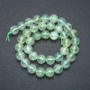 Perline su filo in pietra naturale Prehnite, sfera liscia, diametro 10 mm + -, lunghezza 39 cm +