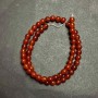 Perline di corniola lisce a sfera, diametro 6 mm, lunghezza 38 cm (+ -) infilate su filo