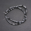 Perline su filo di obsidiana neve Lacrime d'Apache, palline lisce, diametro 4 (+ -) mm, lunghezza 38 cm