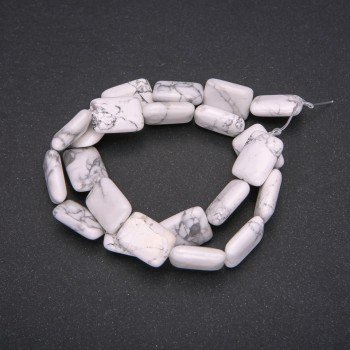 Perle naturali Kaholong rettangolari, diametro 13×18 mm, lunghezza 38 cm (±)