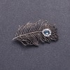 Spilla «Piuma d'argento» colore metallo argentato 5×2,5 cm