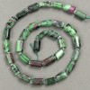Perline su filo in Zoisite naturale tagliate 11x7 mm, lunghezza circa 40 cm ± con perline rocailles 3x2 mm