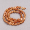 Perline su filo in corniola naturale sfaccettate, diametro 6×8 mm, lunghezza 39 cm +