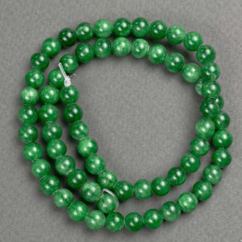 Perle di crisoprase (acrilico artificiale) su filo, sfere lisce, diametro 6,5 mm, lunghezza 40 cm ±