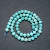 Perline su filo in amazonite naturale, pallina liscia, diametro 6mm +/-, lunghezza 39 cm