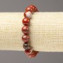 Bracciale elastico in diaspro rosso, diametro 10 mm, lunghezza 18 cm+