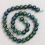 Perline in pietra azzurrite su filo, sfere lisce, diametro 10 mm, lunghezza 38 cm+