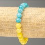 Bracciale elastico con acquamarina e citrino (acrilico artificiale), diametro 8,5 mm (+/-), lunghezza 18 cm (+/-)