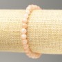 Bracciale elastico con perle lisce che imitano la selenite, diametro 6 mm ±, lunghezza 18 cm ±