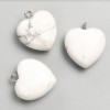 Pendente a cuore in kaolonite, diametro 27x25x10 mm+