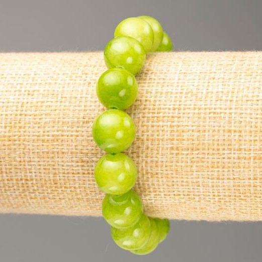Bracciale elastico in onice artificiale (perline acriliche), diametro 12,5 mm, lunghezza 18 cm ±