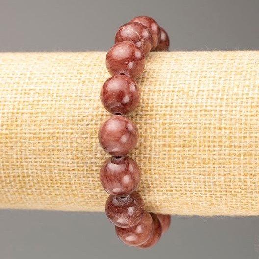 Bracciale elastico in selinite artificiale, perle lisce, diametro 12,5 mm ±, lunghezza 18 cm ±