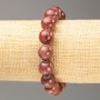 Bracciale elastico in selinite artificiale, perle lisce, diametro 12,5 mm ±, lunghezza 18 cm ±
