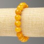 Bracciale elastico in ambra artificiale, perle lisce, diametro 10 mm +-, lunghezza 18 cm+