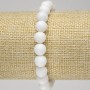 Bracciale in agata bianca (pressata) con perline lisce, diametro 8 mm ± (elastico)
