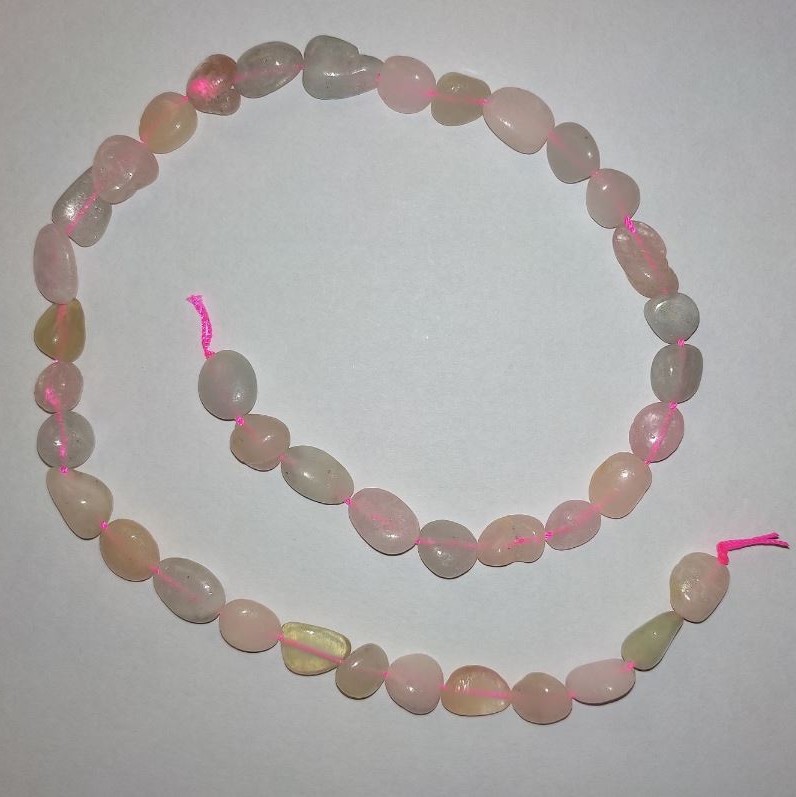 Perline su filo di Morganite levigate, diametro 9×12 mm ±, lunghezza 41 cm+