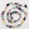 Perline su filo in pietra naturale Fluorite levigate, diametro 8x9 mm +-, lunghezza 40 cm
