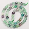 Perline su filo in fluorite, perle lisce sferiche, diametro 8 mm, lunghezza 39 cm +