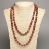Collana lunga in avventurina Sabbia dorata, sfaccettata, diametro 5×8–10 mm, lunghezza circa 110 cm (sint.)