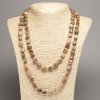 Collana lunga in jasper paesaggistico, taglio sfaccettato, diametro 5x8-10-15 mm ±, lunghezza 110 cm ±