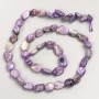 Perle naturali di charoite levigate su filo, diametro 8×10 mm, lunghezza circa 40 cm