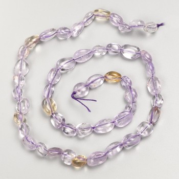 Perline in ametrina naturali, facettate, su filo, diametro 7×9 mm ±, lunghezza 40 cm ±