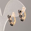Orecchini Xuping con pietra nera e strass bianchi, 17x5 mm, placcatura in oro 18K