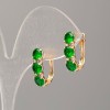 Orecchini Xuping doratura 18K con pietra verde e zirconi bianchi 17x5 mm