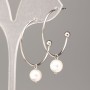 Orecchini Xuping con perla di Maiorca bianca 30x8 mm rodio