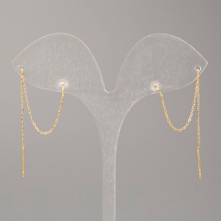 Orecchini a perno Xuping placcato oro 18K, diametro 0,5 mm, lunghezza 9 cm