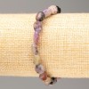 Braccialetto in charoite naturale su elastico, con faccettatura, diametro 9×7 mm (±), circonferenza 18 cm