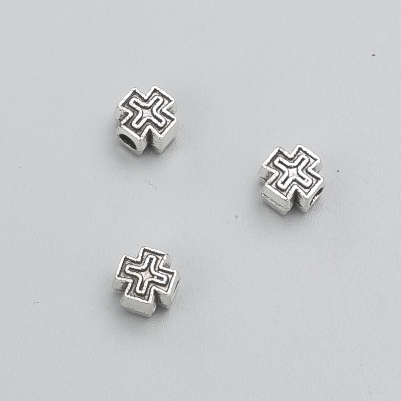 Perlina-inserto Croce argento 5 mm