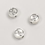 Inserto perlina Yin-Yang argento 8x4 mm