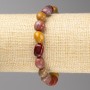 Bracciale in pietra Jasper Mookaite levigato, diametro 8×10 mm ± su elastico, lunghezza 18 cm+