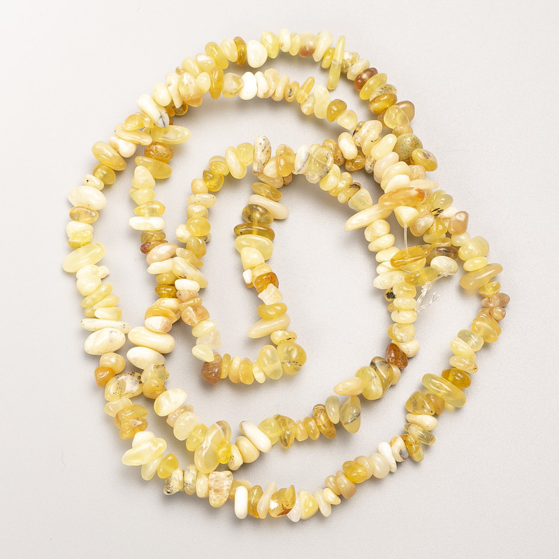 Perline di turchese giallo naturali su filo, granuli, diametro 7×3 mm, lunghezza 80 cm
