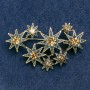 Spilla Stelle, con strass blu e gialli, metallo dorato 55×35 mm