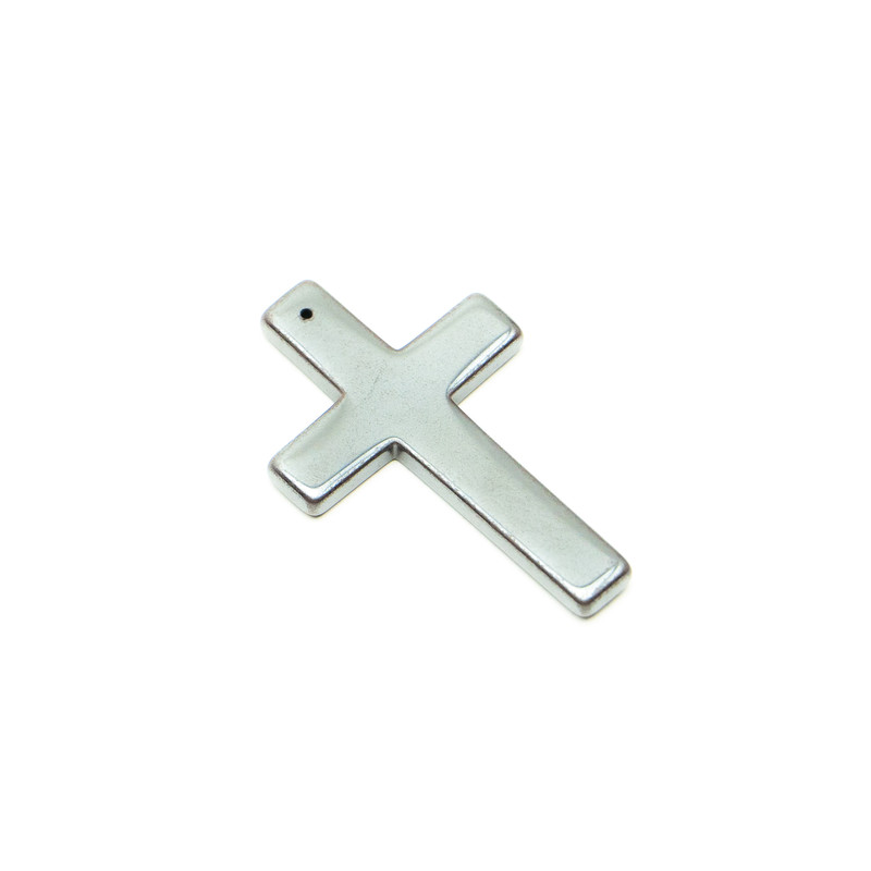 Pendente Croce in Ematite, diametro 32×50, 5×4 mm+