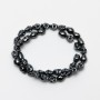 Perline di ematite a forma di cranio, diametro 8×10×7,5 mm ±, lunghezza 39 cm ± su filo