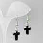 Orecchini Croce di Ematite, diametro circa 10×15 mm, lunghezza 35 mm