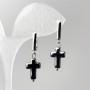 Orecchini Ematite Croce, diametro 10×16 mm, lunghezza 33 mm