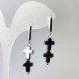 Orecchini Ematite Croce, diametro 8, 5×23mm (+-), lunghezza 37mm