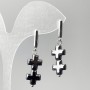 Orecchini Ematite Croci, diametro 10×21 mm +-, lunghezza 38 mm