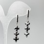 Orecchini Ematite Croci, diametro 8×26 mm, lunghezza 43 mm