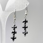 Orecchini in Ematite Croci, diametro 8×26 mm ±, lunghezza 45 mm