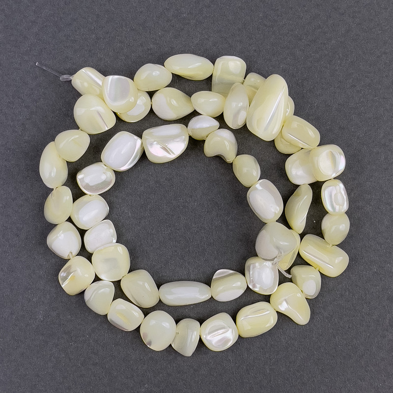 Perline di madreperla levigate, diametro 8×6 mm, lunghezza 41 cm +/- su filo