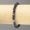 Bracciale in sodalite, pietra naturale, palline lisce, diametro 6 mm ±, lunghezza 18 cm (elastico)